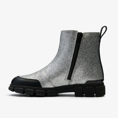 Clarks Evyn Chelsea Kid Silver Patent