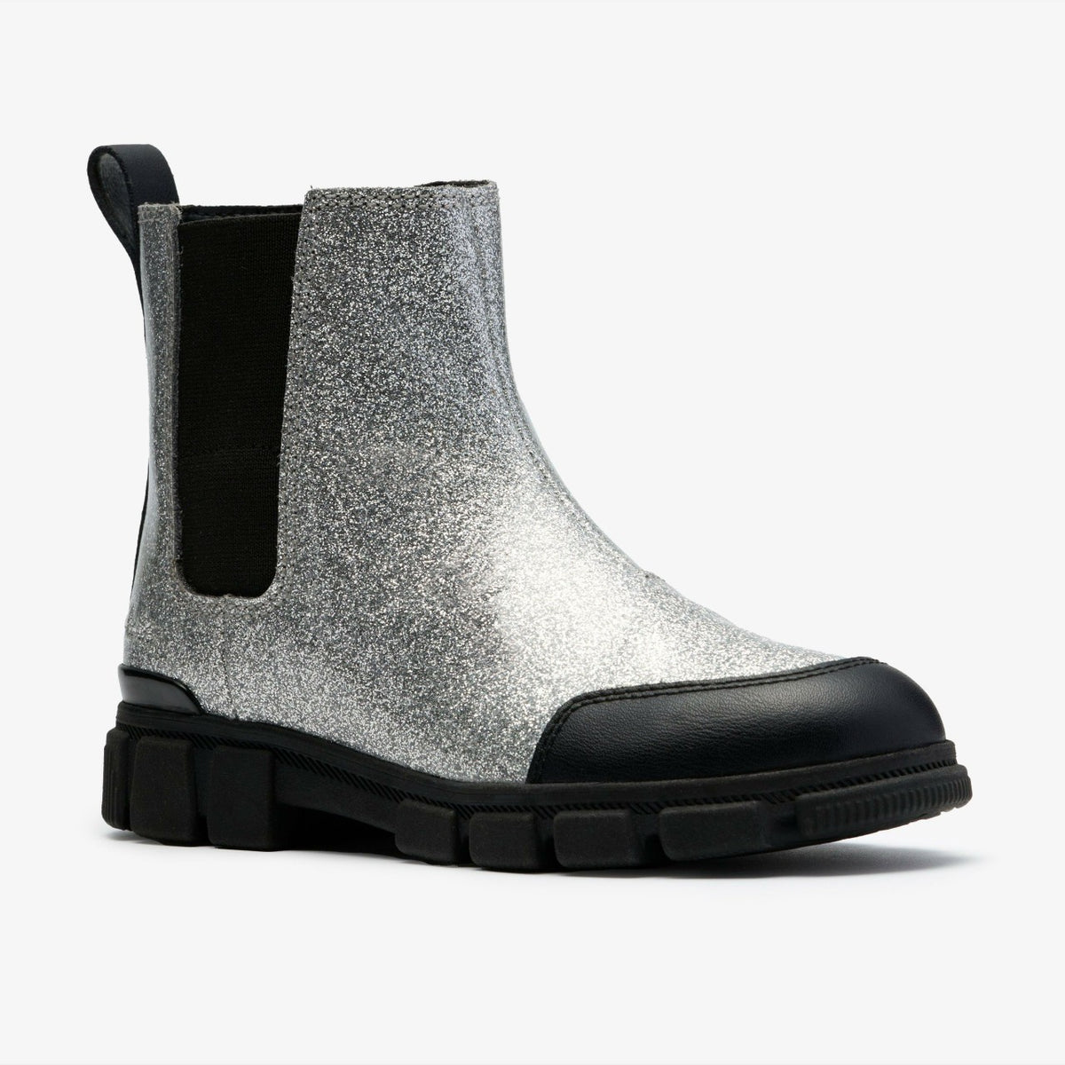 Clarks Evyn Chelsea Kid Silver Patent