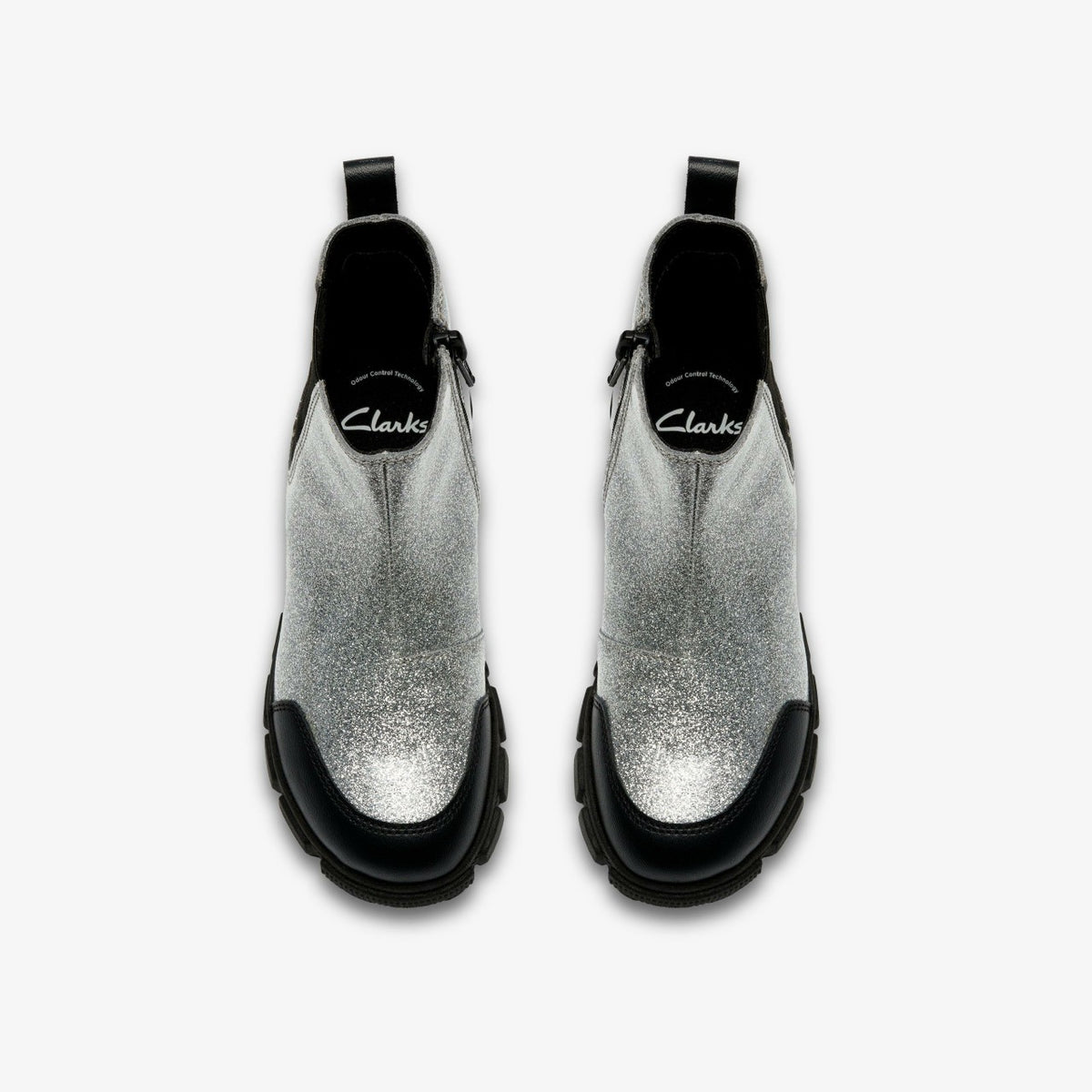 Clarks Evyn Chelsea Kid Silver Patent