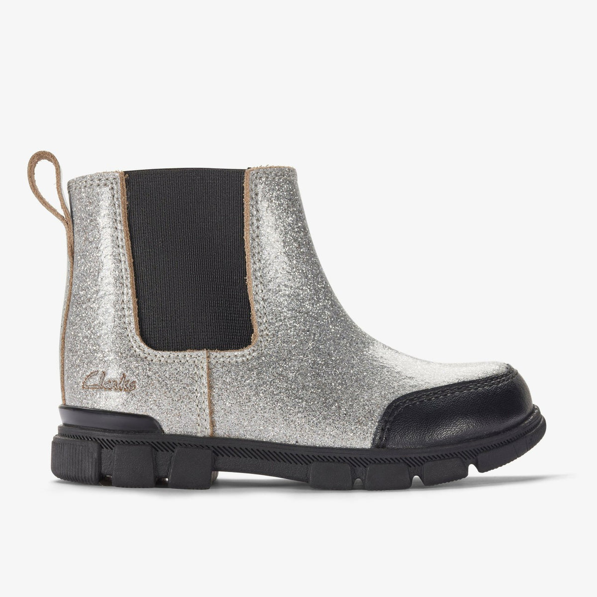 Clarks Evyn Chelsea Toddler Silver Patent
