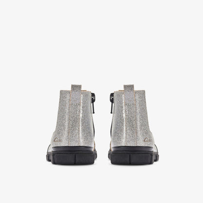 Clarks Evyn Chelsea Toddler Silver Patent