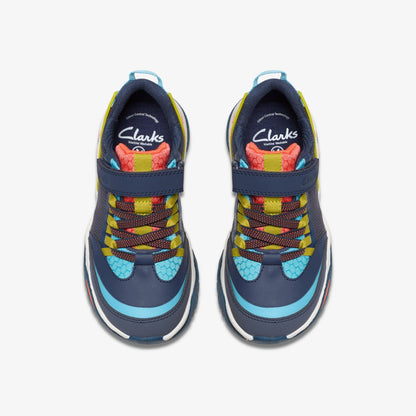 Clarks Feather Track Kid Navy Combination