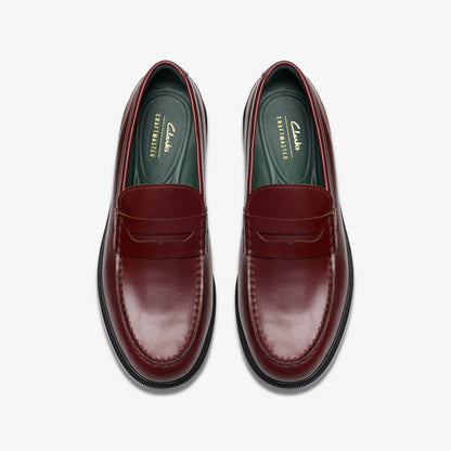Clarks Craft James Lo Loafer Wine Leather
