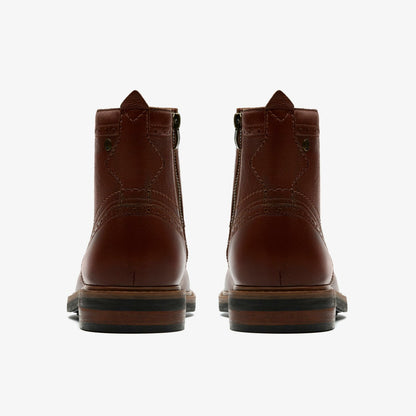 Clarks Newford Lace Boot Mid Tan Leather