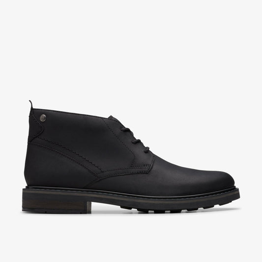 Clarks Newford Mid Black Leather