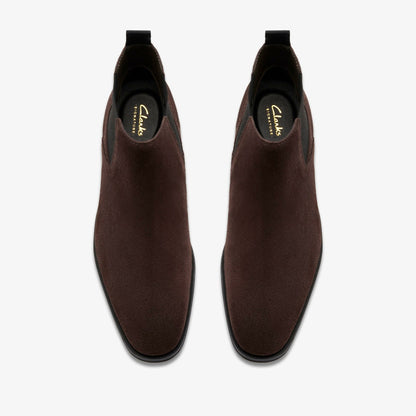 Clarks Paulton Easy Dark Brown Suede