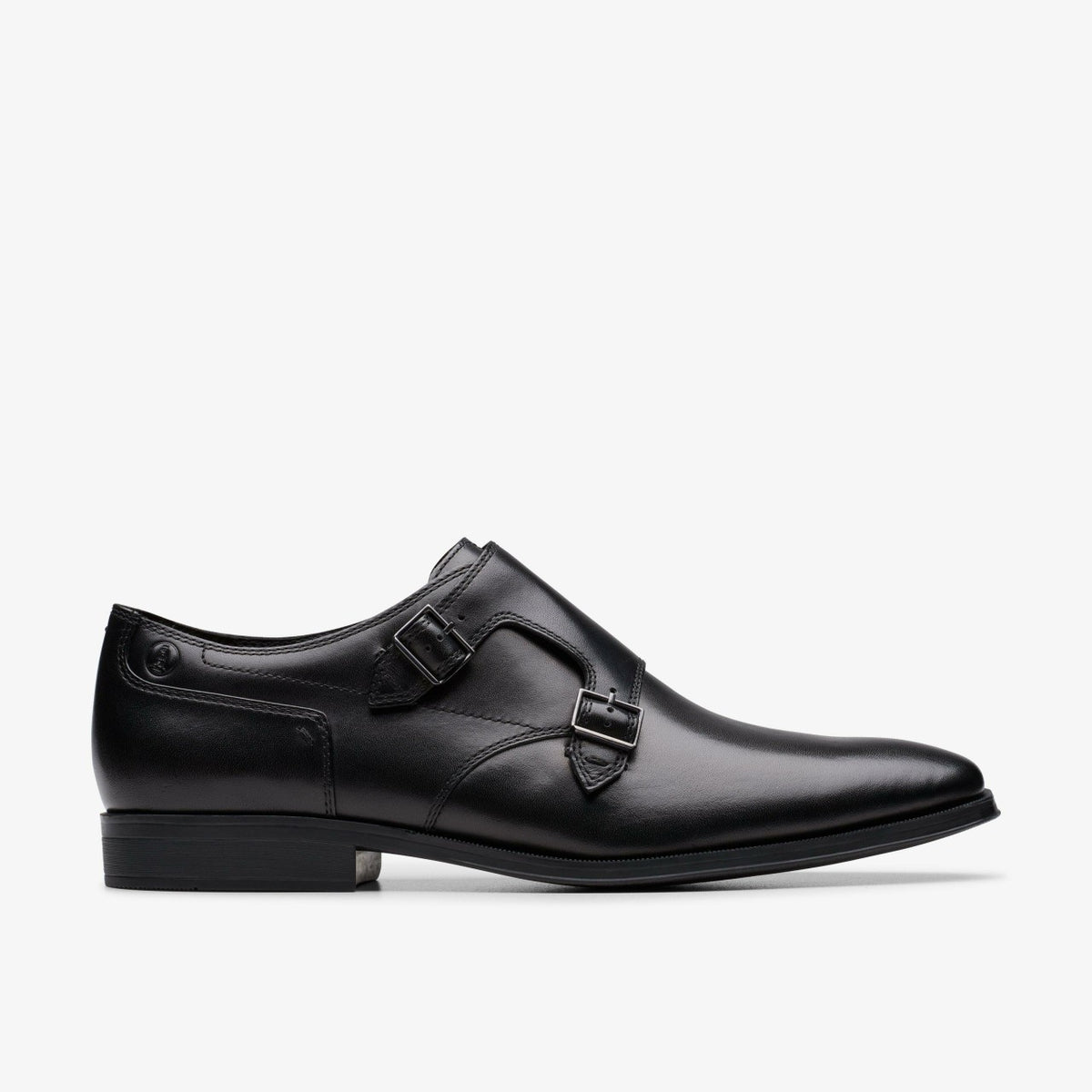 Clarks Paulton Monk Black Leather