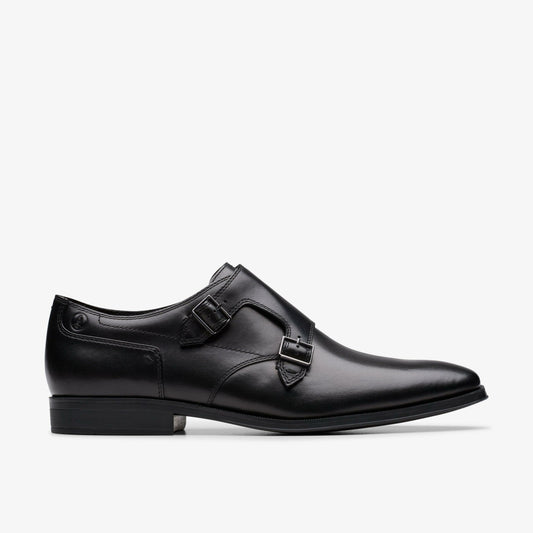 Clarks Paulton Monk Black Leather