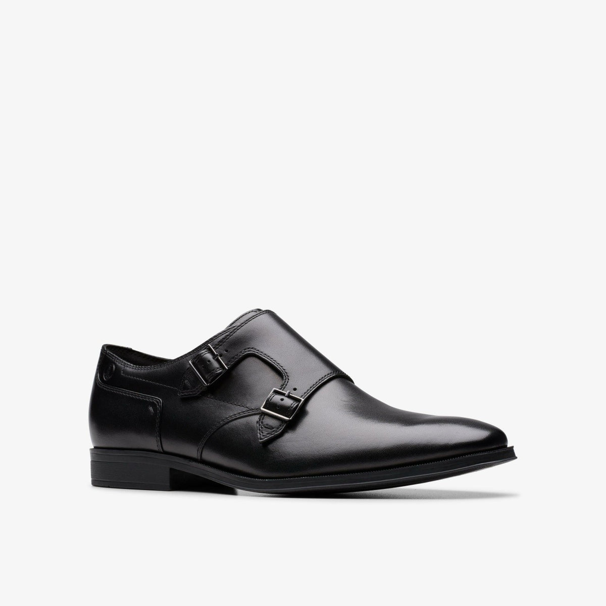 Clarks Paulton Monk Black Leather