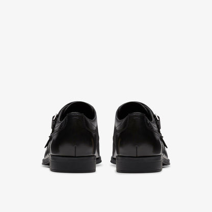 Clarks Paulton Monk Black Leather