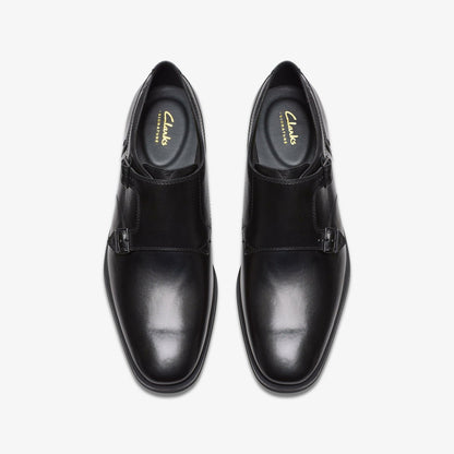 Clarks Paulton Monk Black Leather