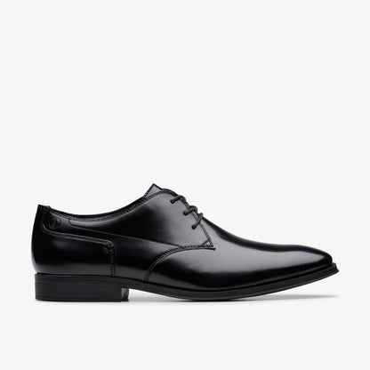 Clarks Paulton Lace Black Hi Shine Leather