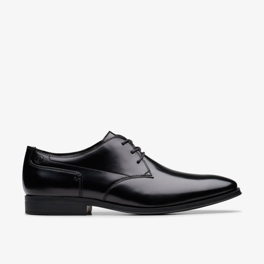 Clarks Paulton Lace Black Hi Shine Leather
