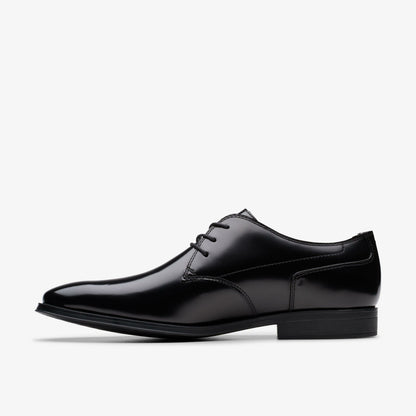 Clarks Paulton Lace Black Hi Shine Leather