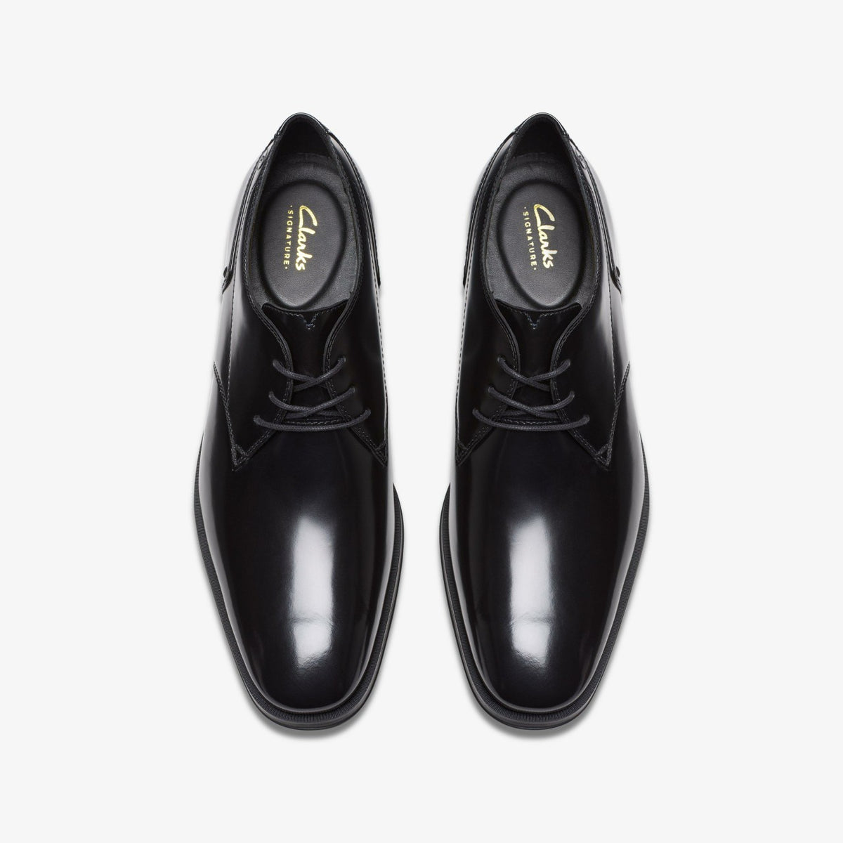 Clarks Paulton Lace Black Hi Shine Leather