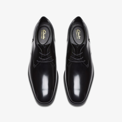 Clarks Paulton Lace Black Hi Shine Leather
