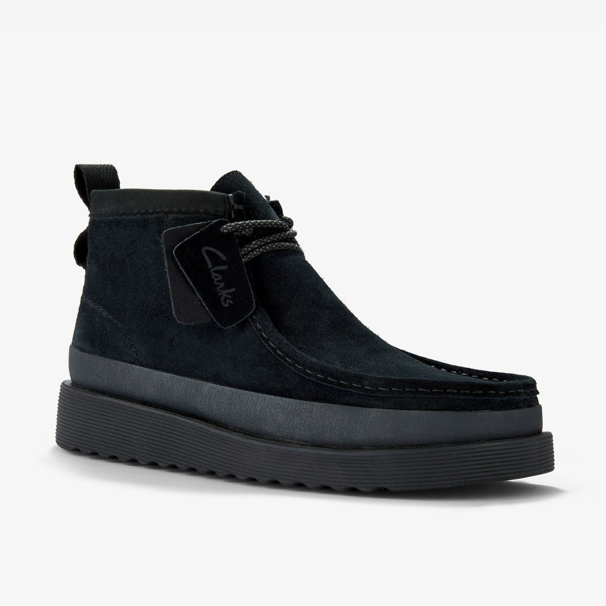 Clarks Wallabee FTR2 Hi Black Suede