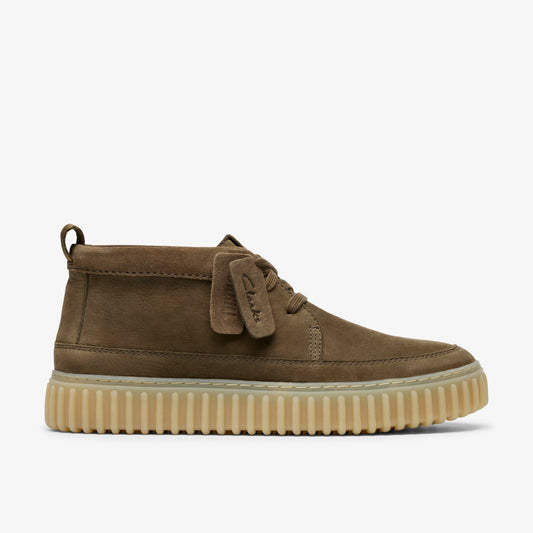 Clarks Torhill Lace Hi Khaki Nubuck