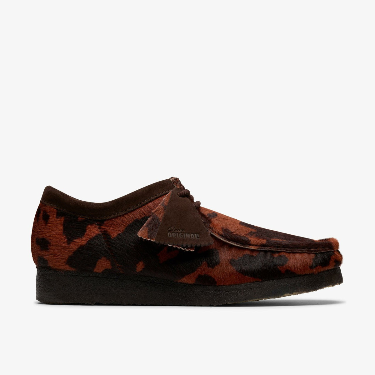Clarks Wallabee Brown Cow Print
