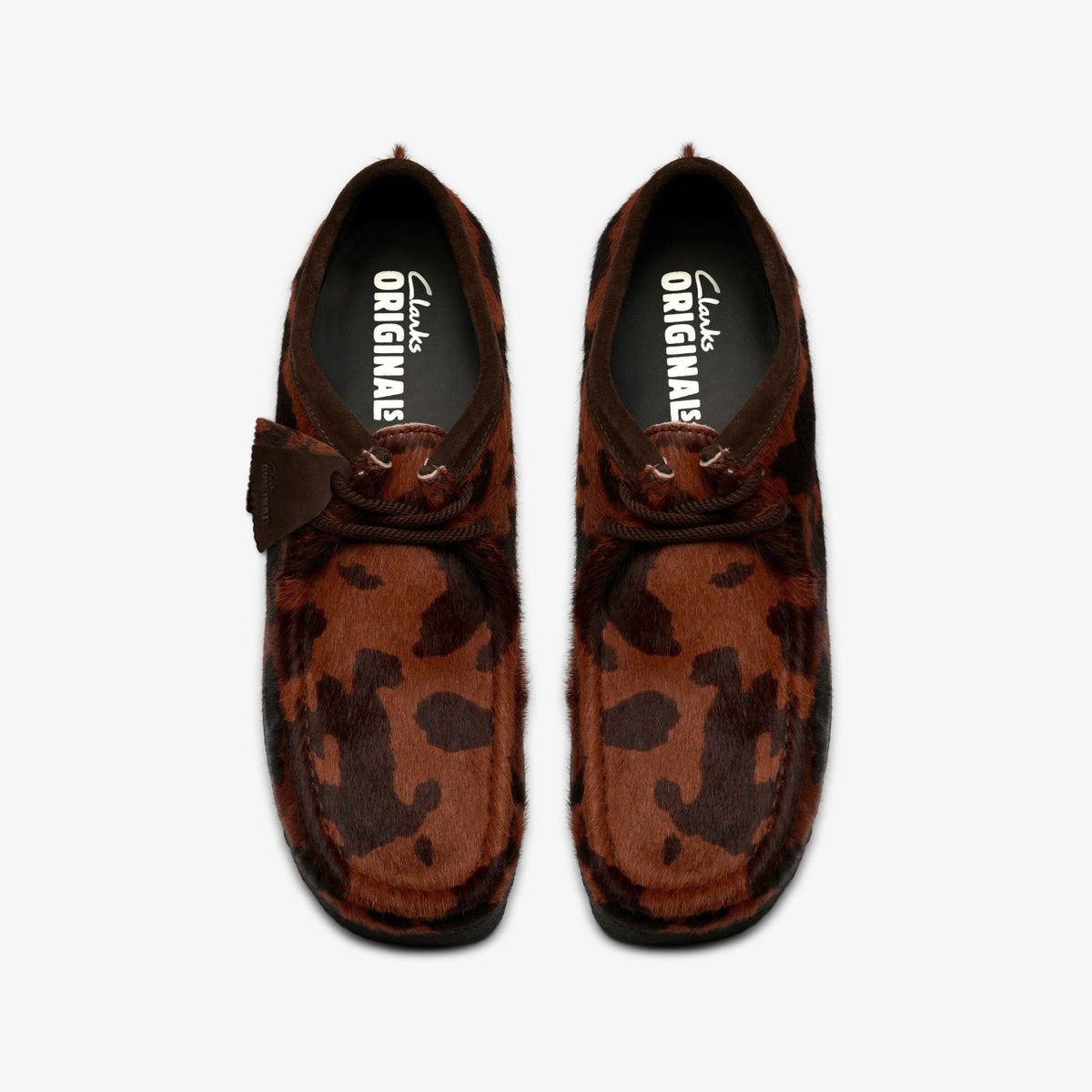 Clarks Wallabee Brown Cow Print