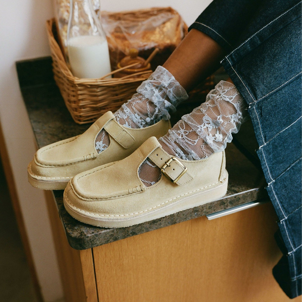 Clarks Nomad T Bar Maple Suede