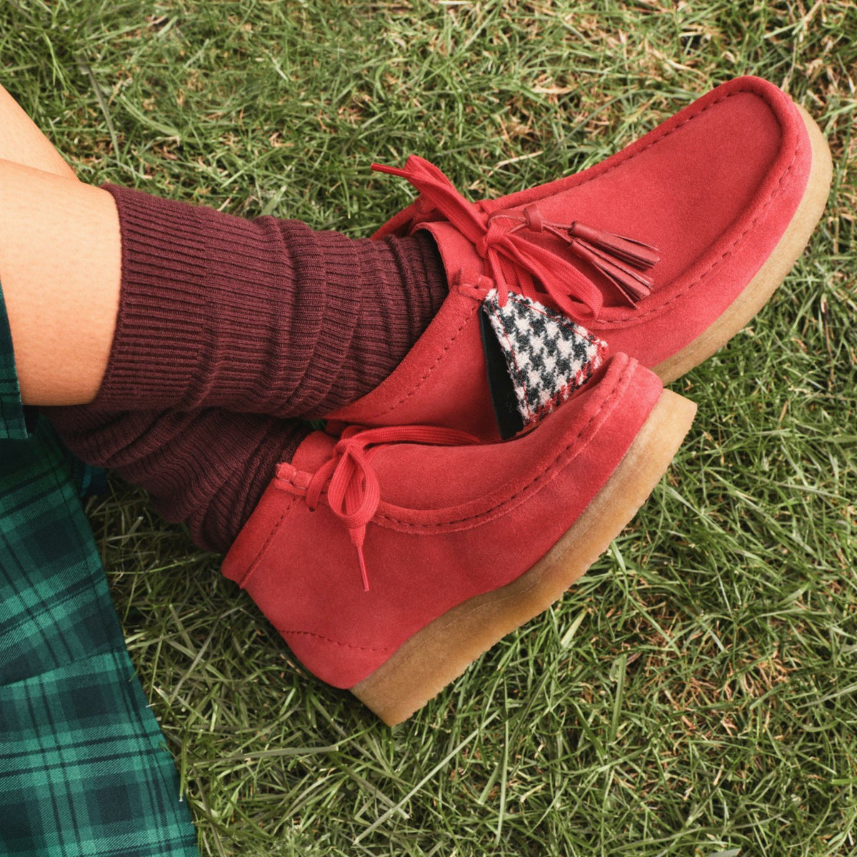 Clarks Wallabee Boot Red Suede