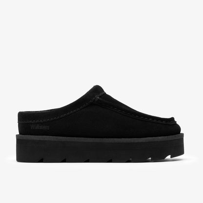 Clarks Meare Mule Black Suede Warmlined