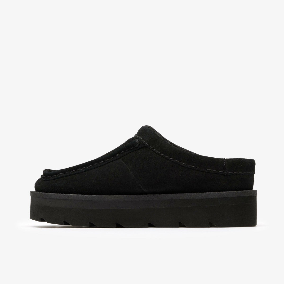 Clarks Meare Mule Black Suede Warmlined