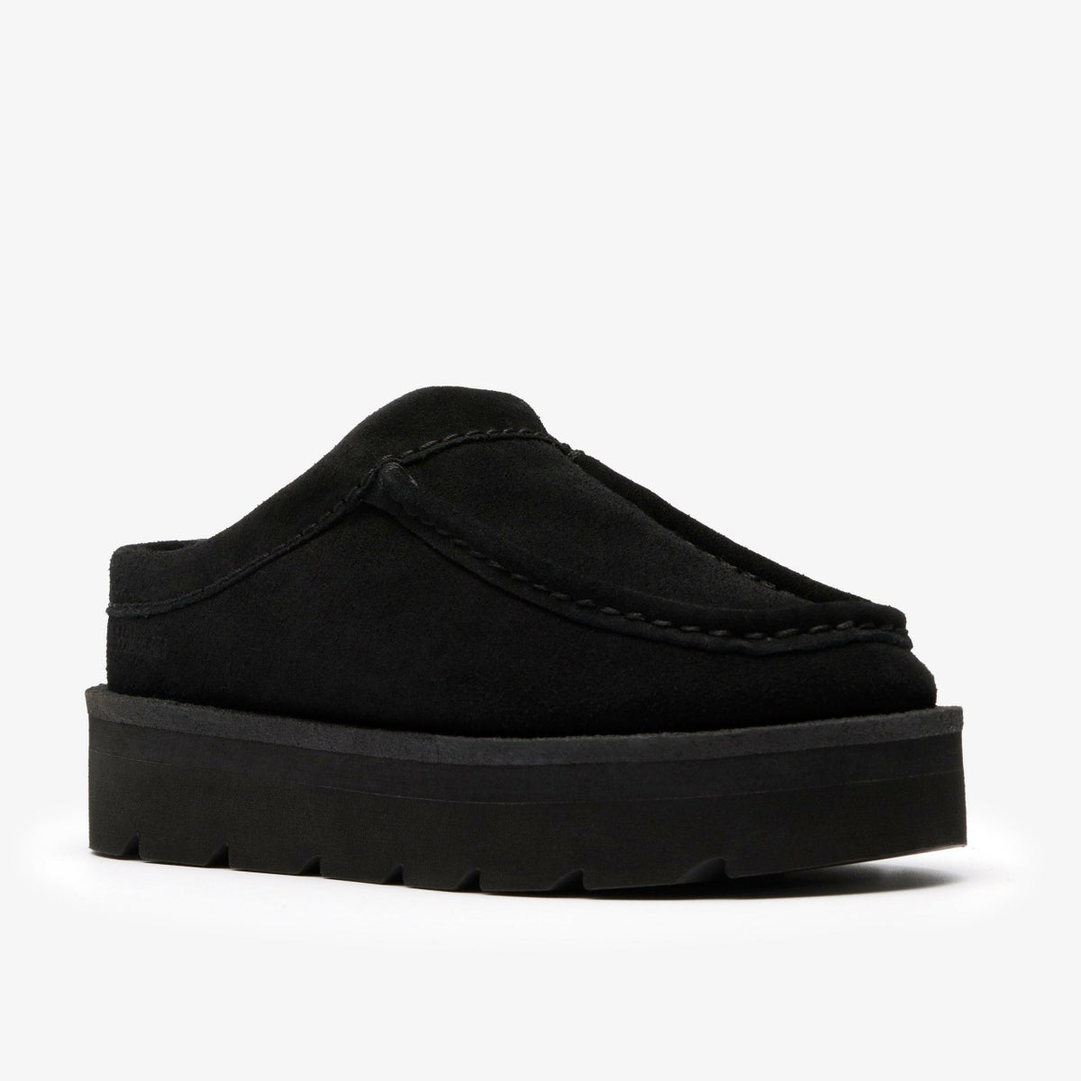 Clarks Meare Mule Black Suede Warmlined