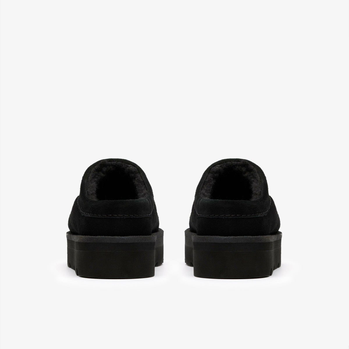 Clarks Meare Mule Black Suede Warmlined