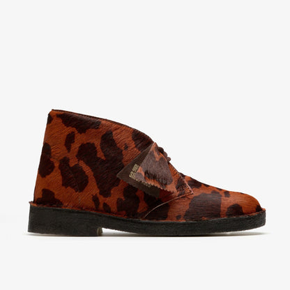Clarks Desert Boot. Brown Cow Print