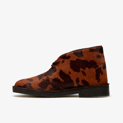Clarks Desert Boot. Brown Cow Print