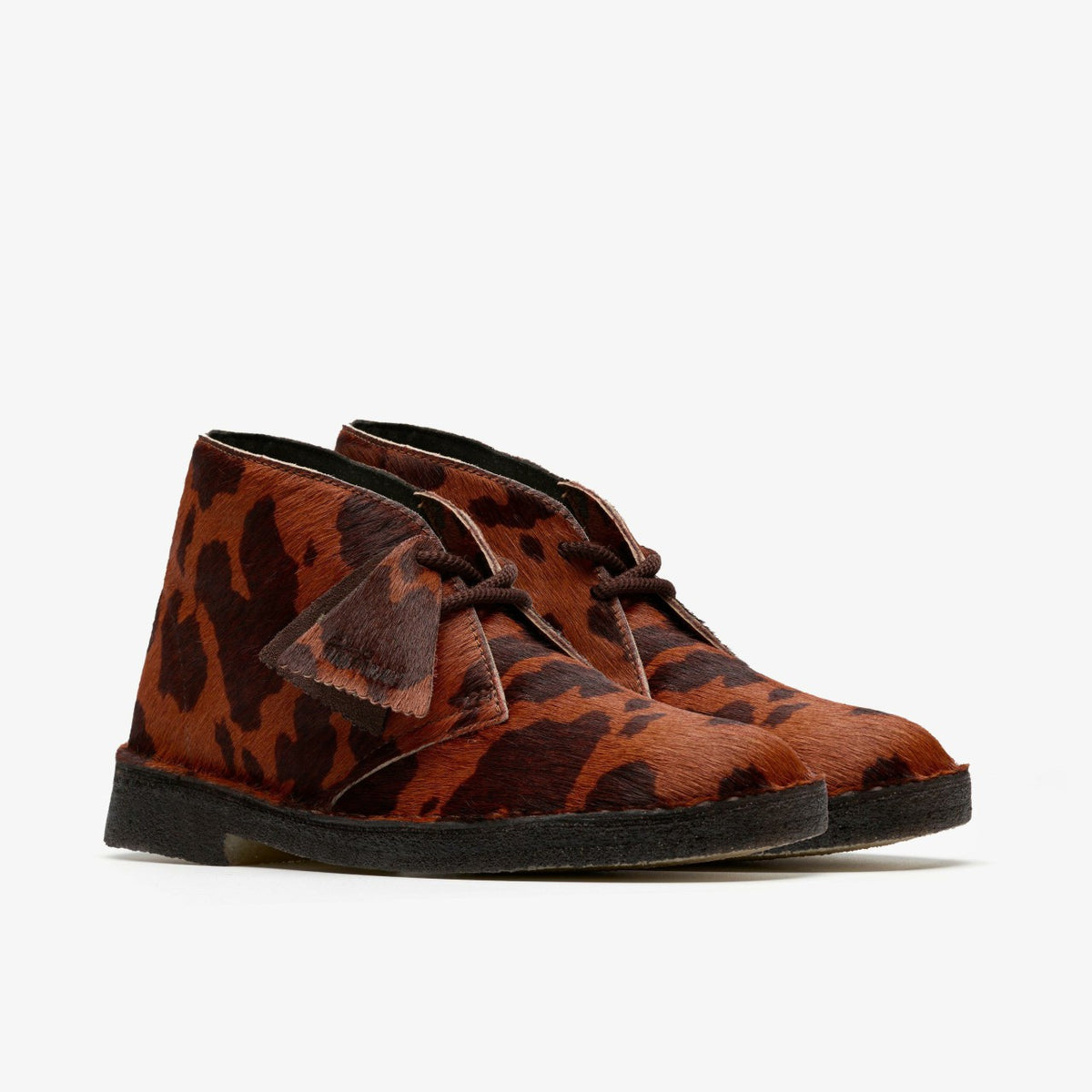 Clarks Desert Boot. Brown Cow Print