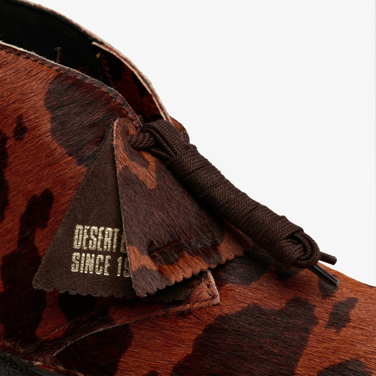Clarks Desert Boot. Brown Cow Print
