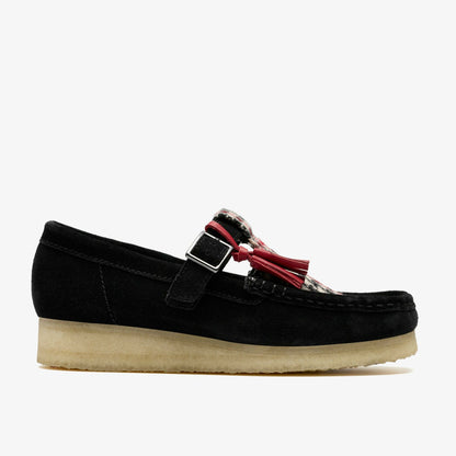 Clarks Wallabee T Bar Black Tweed Combination