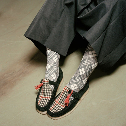 Clarks Wallabee T Bar Black Tweed Combination