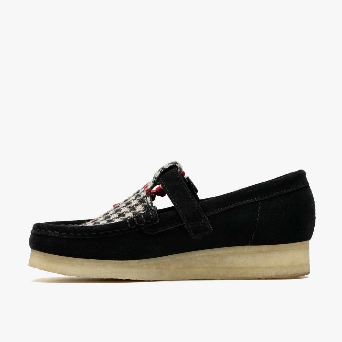 Clarks Wallabee T Bar Black Tweed Combination