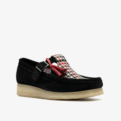 Clarks Wallabee T Bar Black Tweed Combination