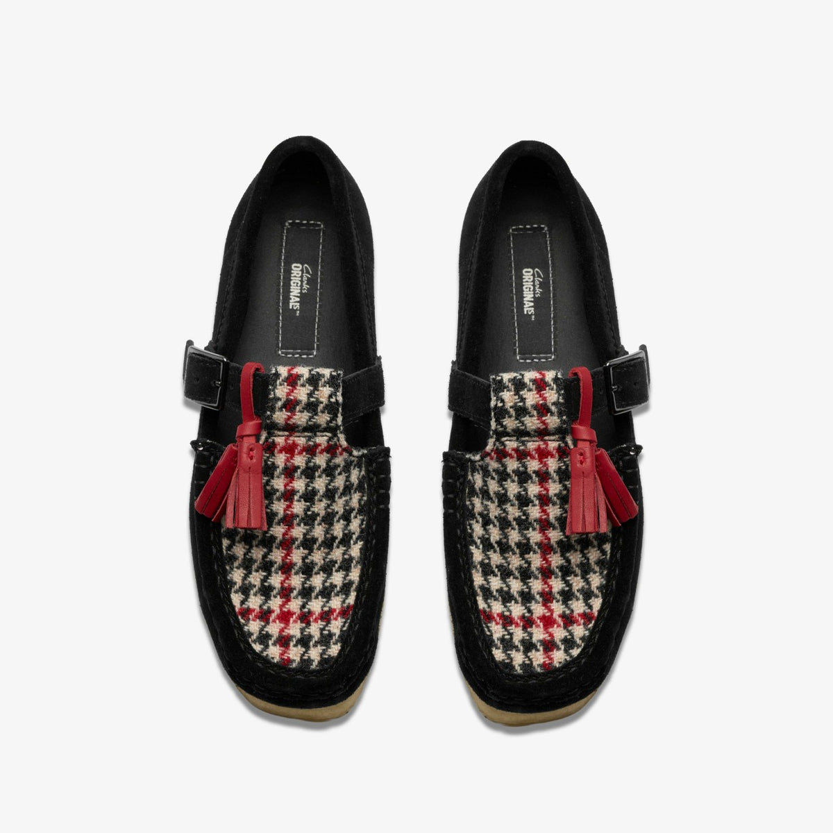 Clarks Wallabee T Bar Black Tweed Combination