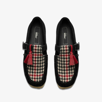 Clarks Wallabee T Bar Black Tweed Combination