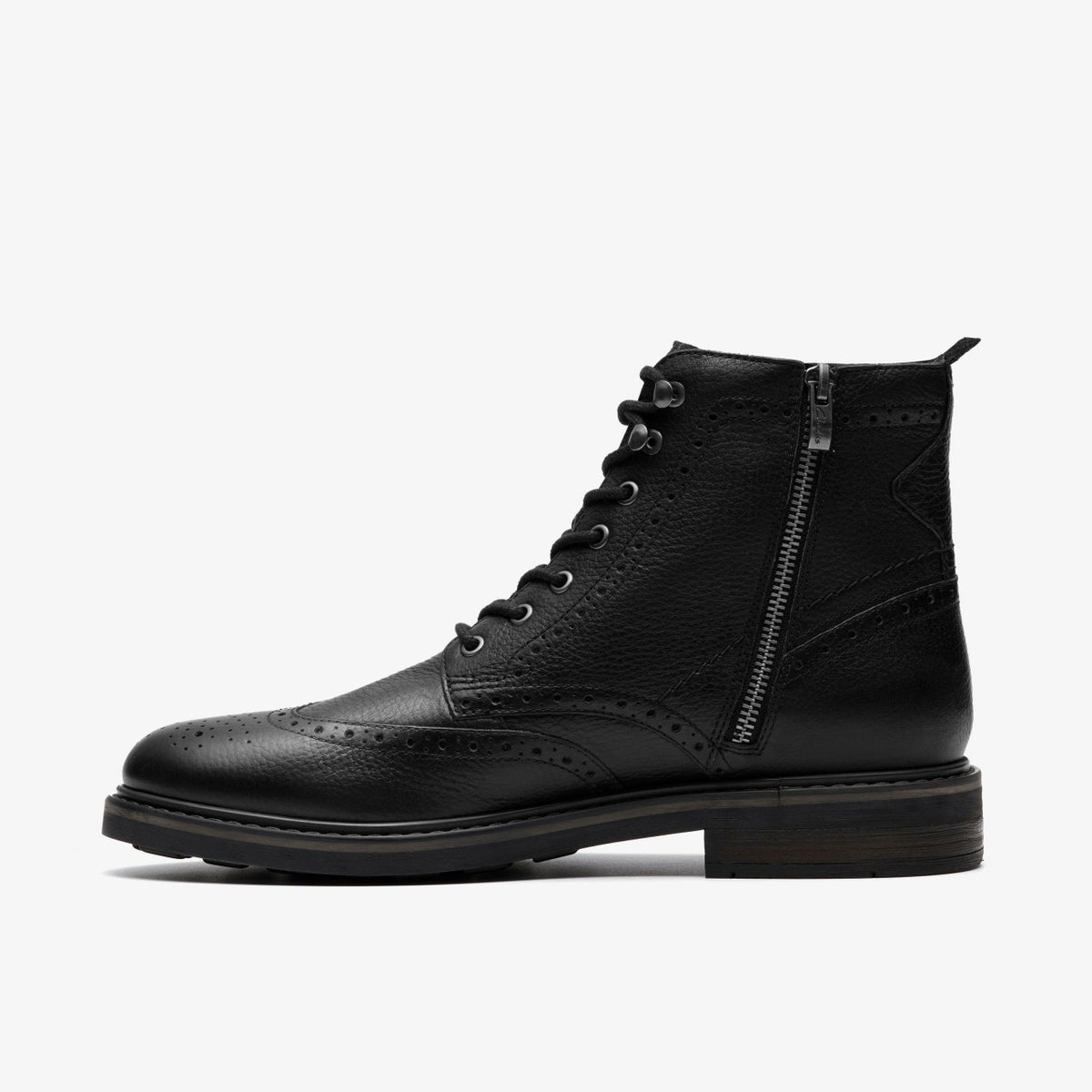Clarks Newford Lace Boot Black Leather