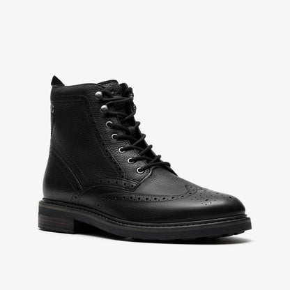 Clarks Newford Lace Boot Black Leather
