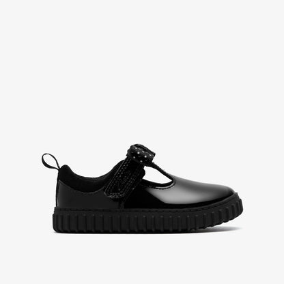 Clarks Cove Bow Toddler Black Patent