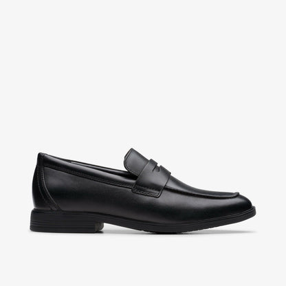 Clarks Jonwin Craft Youth Black Leather
