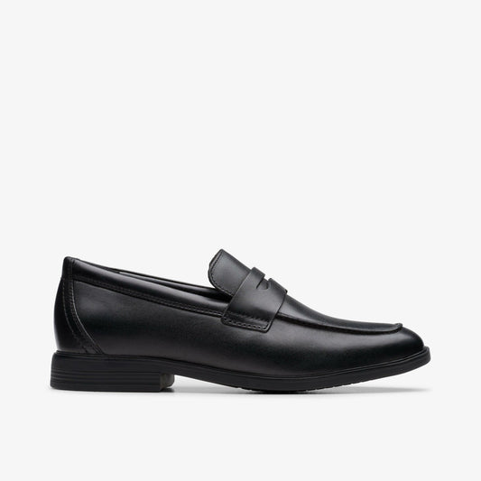 Clarks Jonwin Craft Youth Black Leather