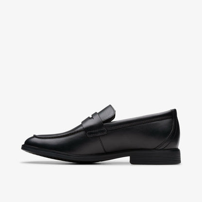 Clarks Jonwin Craft Youth Black Leather