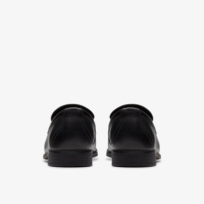 Clarks Jonwin Craft Youth Black Leather