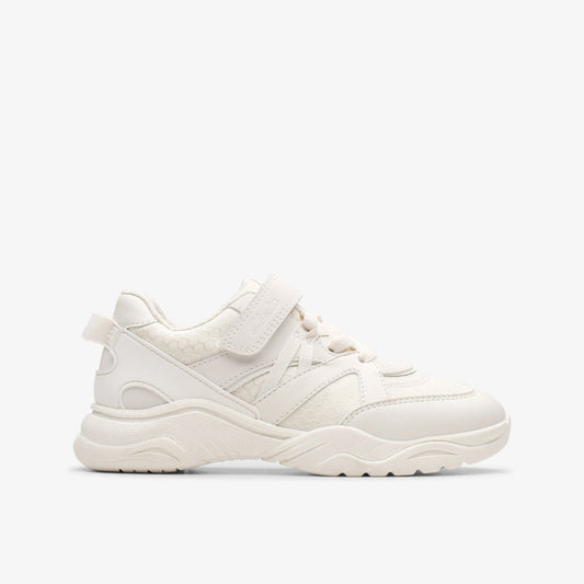 Clarks Feather Pace Kid White
