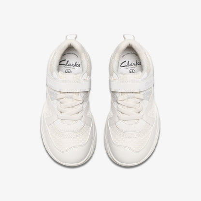 Clarks Feather Pace Kid White