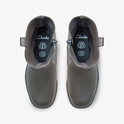 Clarks Oaklyn Top Kid Pewter Suede